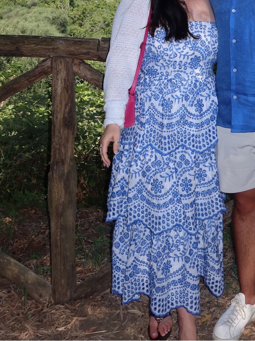 Altar'd State Blue and White Tiered Maxi Dress